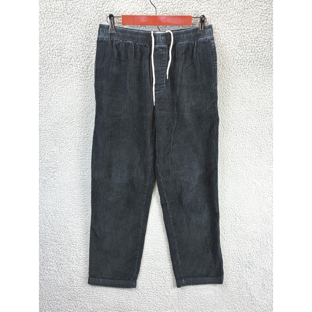 Urban Outfitters Corduroy Drawstring Pants Mens S Black Elastic Waist Casual